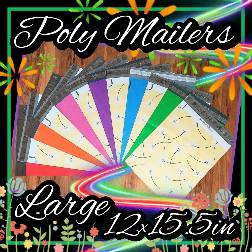 Poly Mailers large 12x15.5 mix
